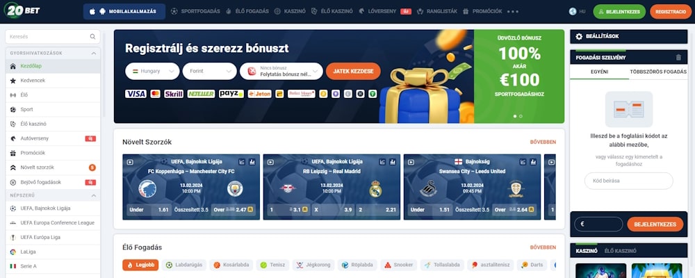 20Bet sportfogadás